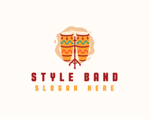 African Conga Drum Instrument logo design