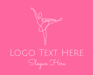 Fitness Training - Elegant Ballerina Twirl logo design