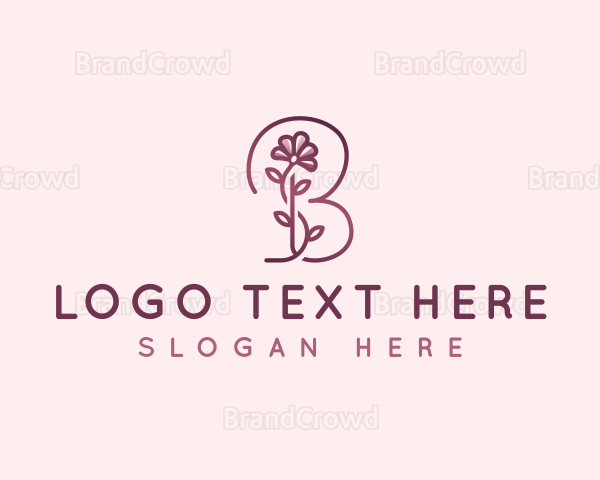 Floral Flower Beauty Letter B Logo