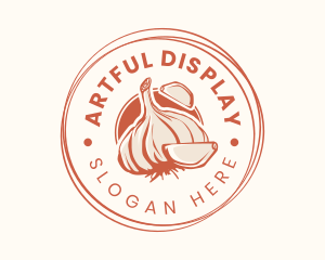 Retro Garlic Badge logo design