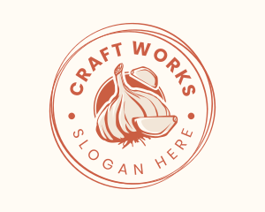 Retro Garlic Badge logo design