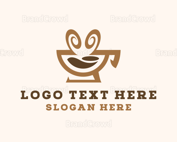 Brown Aromatic Coffee Cafe Logo