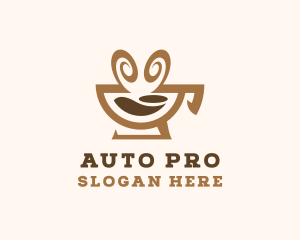 Brown Aromatic Coffee Cafe Logo