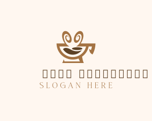 Brown Aromatic Coffee Cafe Logo