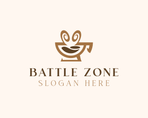 Brown Aromatic Coffee Cafe Logo