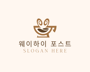 Brown Aromatic Coffee Cafe logo design