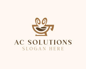 Brown Aromatic Coffee Cafe logo design