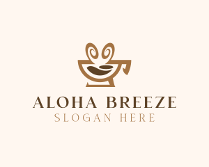 Brown Aromatic Coffee Cafe logo design