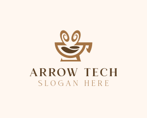 Brown Aromatic Coffee Cafe logo design