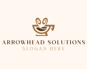 Brown Aromatic Coffee Cafe logo design