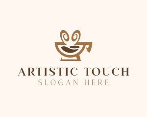 Brown Aromatic Coffee Cafe logo design