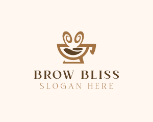 Brown Aromatic Coffee Cafe logo design