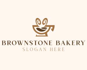 Brown Aromatic Coffee Cafe logo design