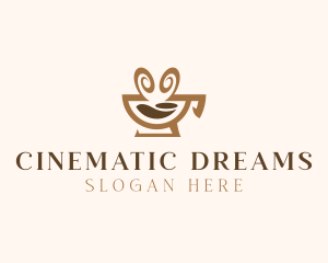 Brown Aromatic Coffee Cafe logo design