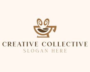 Brown Aromatic Coffee Cafe logo design