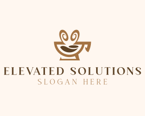 Brown Aromatic Coffee Cafe logo design