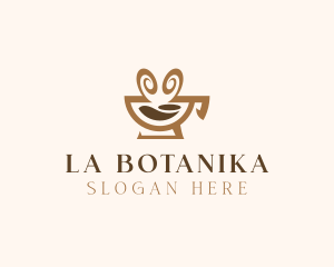 Barista - Brown Aromatic Coffee Cafe logo design