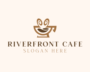 Brown Aromatic Coffee Cafe logo design