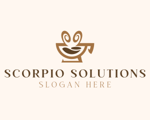 Brown Aromatic Coffee Cafe logo design