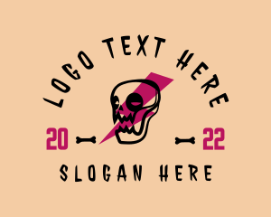 Novelty Shop - Modern Skull Lightning logo design