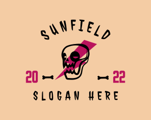Streetwear - Modern Skull Lightning logo design
