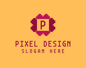 Pixelated Game Console logo design