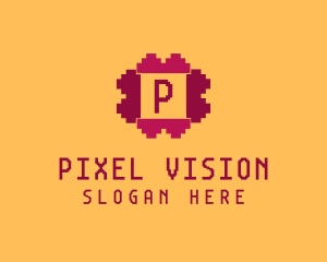 Pixelated Game Console logo design