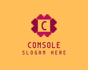 Pixelated Game Console logo design