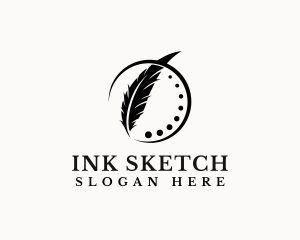 Ink Feather Quill logo design