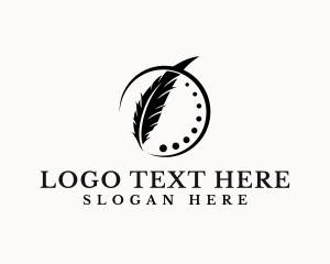 Blogger - Ink Feather Quill logo design