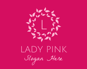 Pink Leaves Spa logo design