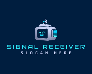 Robot Radio Signal  logo design