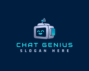 Chatbot - Robot Radio Signal logo design