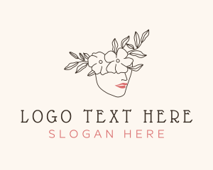 Lady - Floral Beauty Face Skincare logo design