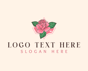 English Rose - Oklahoma Rose Flower logo design