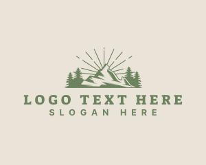 Outdoor - Mountain Hiking Exploration logo design