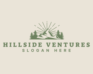 Hillside - Mountain Hiking Exploration logo design