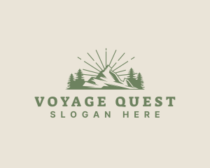 Exploration - Mountain Hiking Exploration logo design