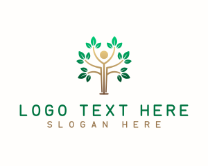 Yoga - Nature Human Tree logo design