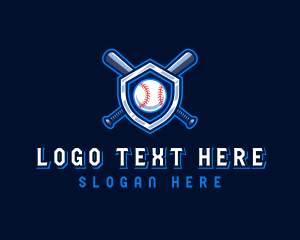 Play - Baseball Bat Crest logo design