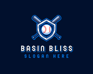 Baseball Bat Crest logo design