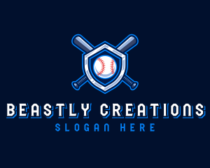 Baseball Bat Crest logo design