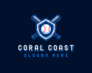 Baseball Bat Crest logo design