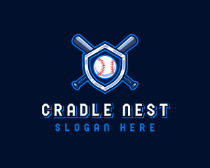 Baseball Bat Crest logo design