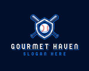 Baseball Bat Crest logo design