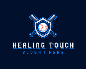 Baseball Bat Crest logo design