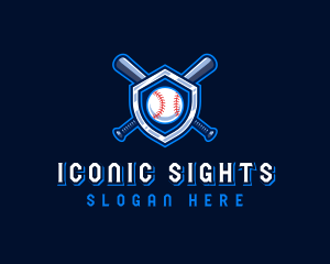 Baseball Bat Crest logo design