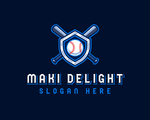 Baseball Bat Crest logo design