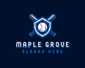 Baseball Bat Crest logo design