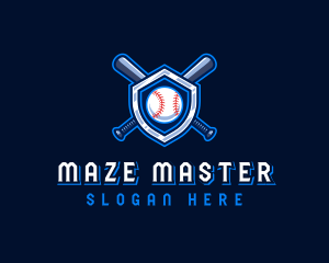 Baseball Bat Crest logo design